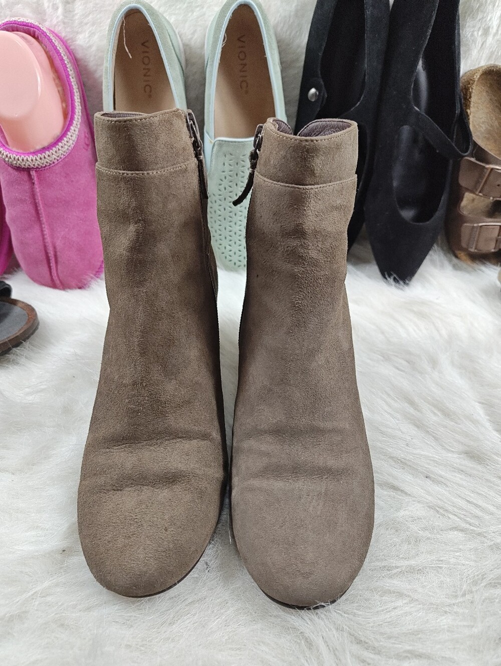 Cole Haan Arden Grand Bootie Morel Suede Ankle Boot Women's Size 8B Comfort Heel